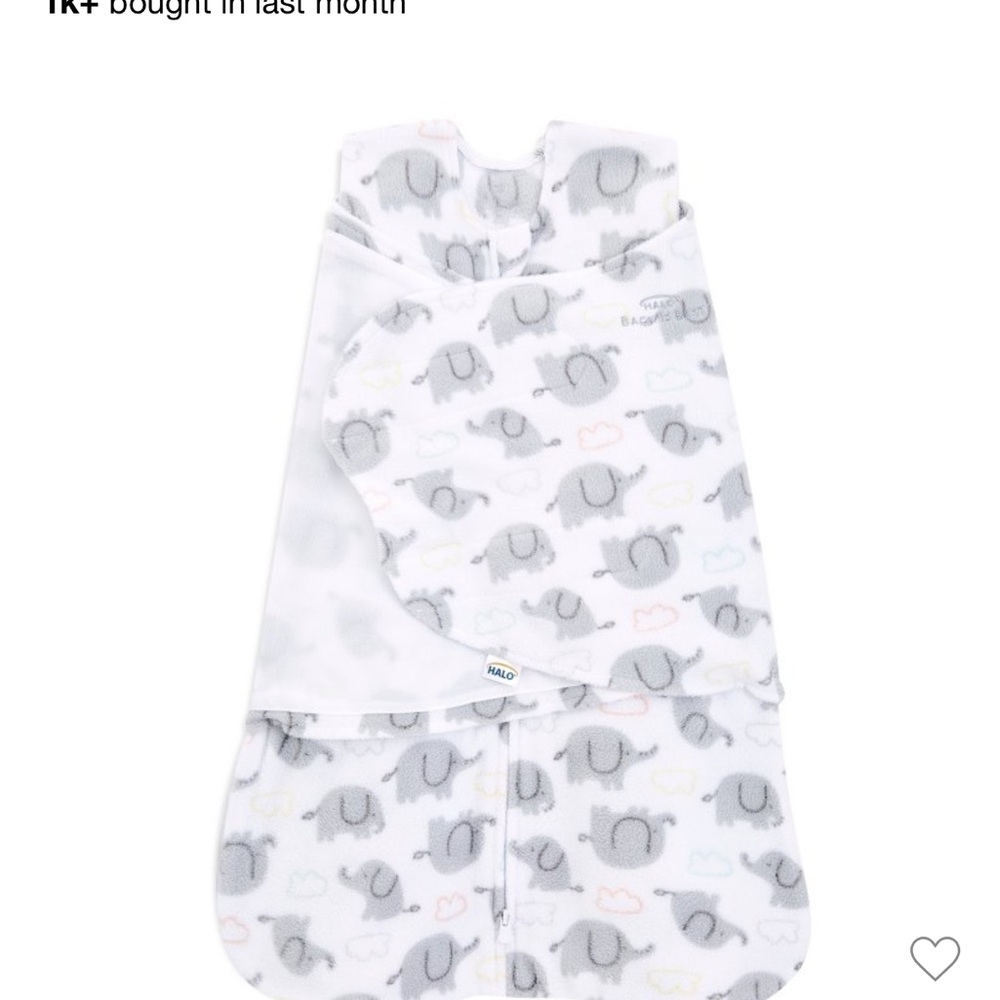 HALO Gray Elephant sleep sack swaddle wrap for newborns
